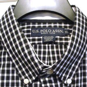 US Polo Assn LS XL Black White Purple